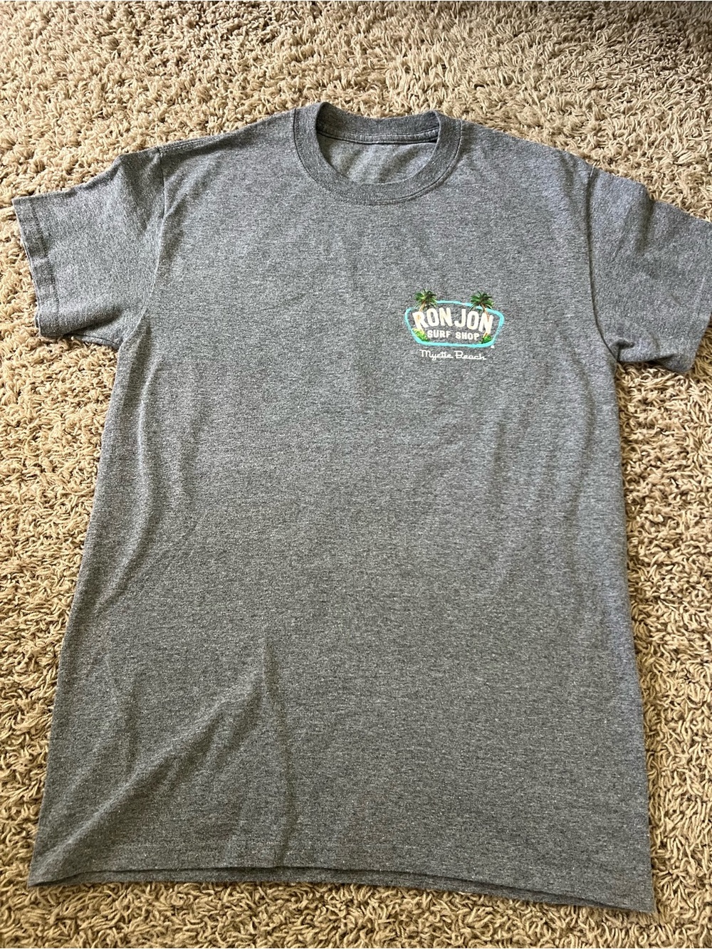 New Ron Jon Surf Shop Grey Myrtle Beach Graphic T Shirt Adult Small